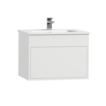 Tiger Helsinki badkamermeubel 60 cm hoogglans wit met wastafel keramiek wit Tiger Helsinki Badkamermeubel 60 Cm Hoogglans Wit Met Wastafel Keramiek Wit -Badkamerwinkel Voor Thuis 123 1012