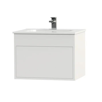 Tiger Helsinki badkamermeubel 60 cm hoogglans wit met wastafel keramiek wit Tiger Helsinki Badkamermeubel 60 Cm Hoogglans Wit Met Wastafel Keramiek Wit -Badkamerwinkel Voor Thuis 123 1014