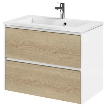 Tiger Reverse Meubelset 80 cm met 2 lades Naturel eik / Mat wit inclusief Quadro wastafel Hoogglans wit Tiger Reverse Meubelset 80 Cm Met 2 Lades Naturel Eik / Mat Wit Inclusief Quadro Wastafel Hoogglans Wit -Badkamerwinkel Voor Thuis 123 1021