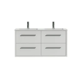 Tiger Boston Badkamermeubel 120cm Hoogglans Wit Met Dubbele Witte Wastafel