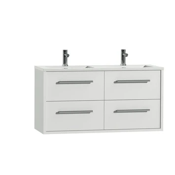 Tiger Boston badkamermeubel 120cm hoogglans wit met dubbele witte wastafel Tiger Boston Badkamermeubel 120cm Hoogglans Wit Met Dubbele Witte Wastafel -Badkamerwinkel Voor Thuis 123 1036