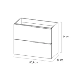 Tiger Badmeubelset Pocket 80 Cm Met 2 Lades Naturel Eik Incl. Looppoten -Badkamerwinkel Voor Thuis 123 1043