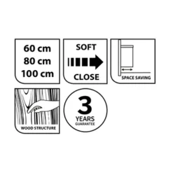 Tiger Badmeubelset Pocket 80 Cm Met 2 Lades Naturel Eik Incl. Looppoten -Badkamerwinkel Voor Thuis 123 1045