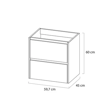 Tiger Reverse Meubelset met 2 lades 60 cm Chalet eik / Mat zwart inclusief Quadro wastafel mat zwart Tiger Reverse Meubelset Met 2 Lades 60 Cm Chalet Eik / Mat Zwart Inclusief Quadro Wastafel Mat Zwart -Badkamerwinkel Voor Thuis 123 1061