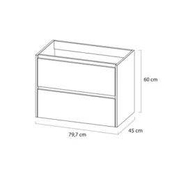 Tiger Reverse Meubelset 80 Cm Met 2 Lades Chalet Eik / Mat Zwart Inclusief Quadro Wastafel Mat Zwart 7 Tiger Reverse Meubelset 80 Cm Met 2 Lades Chalet Eik / Mat Zwart Inclusief Quadro Wastafel Mat Zwart -Badkamerwinkel Voor Thuis 123 107