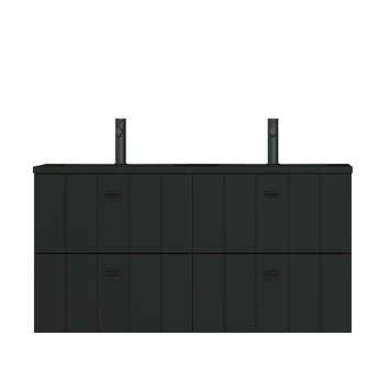 Tiger Maryport Badkamermeubelset 120 cm Mat zwart met matzwarte polybeton wastafel en matzwarte grepen Tiger Maryport Badkamermeubelset 120 Cm Mat Zwart Met Matzwarte Polybeton Wastafel En Matzwarte Grepen -Badkamerwinkel Voor Thuis 123 1089