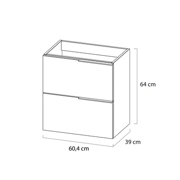 Tiger badmeubelset Pocket 60 cm met 2 lades Wit Tiger Badmeubelset Pocket 60 Cm Met 2 Lades Wit -Badkamerwinkel Voor Thuis 123 1135