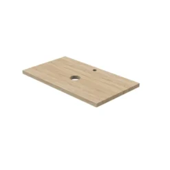 Tiger Maryport Badkamermeubelset 80 Cm Mat Wit Met Licht Eiken Wasblad, Keramische Opzetkom En Matzwarte Grepen -Badkamerwinkel Voor Thuis 123 1158