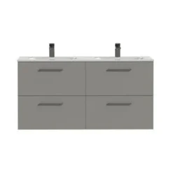 Tiger Badkamermeubel Studio 120cm Matgrijs/wit Met Vierkante Greep