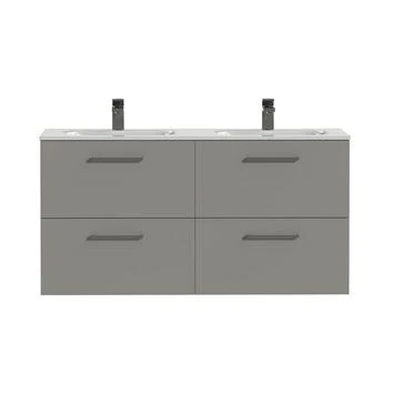 Tiger badkamermeubel Studio 120cm matgrijs/wit met vierkante greep Tiger Badkamermeubel Studio 120cm Matgrijs/wit Met Vierkante Greep -Badkamerwinkel Voor Thuis 123 1163