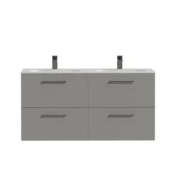 Tiger Badkamermeubel Studio 120cm Matgrijs/mat Wit Met Ronde Greep