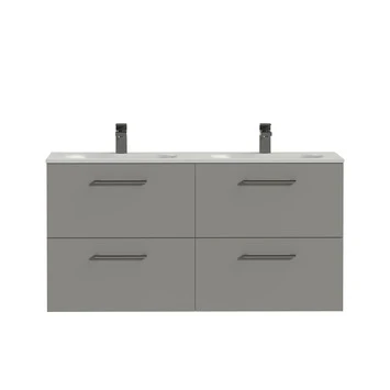 Tiger badkamermeubel Studio 120cm matgrijs/mat wit met ronde greep Tiger Badkamermeubel Studio 120cm Matgrijs/mat Wit Met Ronde Greep -Badkamerwinkel Voor Thuis 123 1165