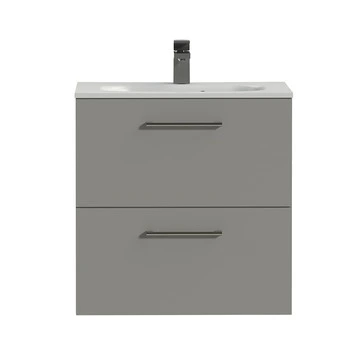 Tiger Badkamermeubel Studio 60 cm Mat Grijs met Polybeton Wastafel Mat Wit en Ronde Grepen Tiger Badkamermeubel Studio 60 Cm Mat Grijs Met Polybeton Wastafel Mat Wit En Ronde Grepen -Badkamerwinkel Voor Thuis 123 1168