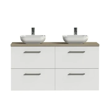 Tiger badkamermeubel Studio 120cm hoogglans wit/witte waskom met ronde greep Tiger Badkamermeubel Studio 120cm Hoogglans Wit/witte Waskom Met Ronde Greep -Badkamerwinkel Voor Thuis 123 1183