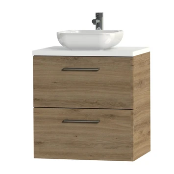 Tiger Badkamermeubel Studio 60 cm Chalet Eik met Keramische Waskom Hoogglans Wit en Ronde Grepen Tiger Badkamermeubel Studio 60 Cm Chalet Eik Met Keramische Waskom Hoogglans Wit En Ronde Grepen -Badkamerwinkel Voor Thuis 123 1186