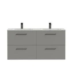 Tiger Badkamermeubel Studio 120cm Matgrijs/wit Met Ronde Greep