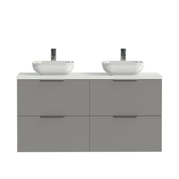 Tiger badkamermeubel Studio 120cm matgrijs/witte waskom met profielgreep Tiger Badkamermeubel Studio 120cm Matgrijs/witte Waskom Met Profielgreep -Badkamerwinkel Voor Thuis 123 1195