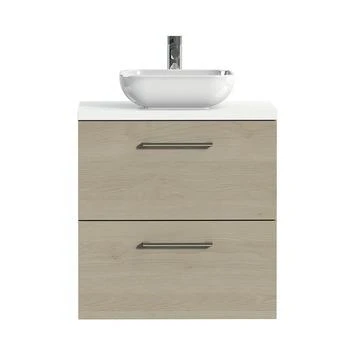 Tiger Badkamermeubel Studio 60 cm Naturel Eik met Keramische Waskom Hoogglans Wit en Ronde Grepen Tiger Badkamermeubel Studio 60 Cm Naturel Eik Met Keramische Waskom Hoogglans Wit En Ronde Grepen -Badkamerwinkel Voor Thuis 123 1215