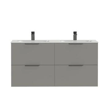 Tiger badkamermeubel Studio 120cm matgrijs/wit met profielgrepen Tiger Badkamermeubel Studio 120cm Matgrijs/wit Met Profielgrepen -Badkamerwinkel Voor Thuis 123 1220