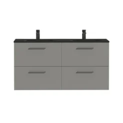 Tiger Badkamermeubel Studio 120cm Matgrijs/mat Zwart Met Vierkante Greep