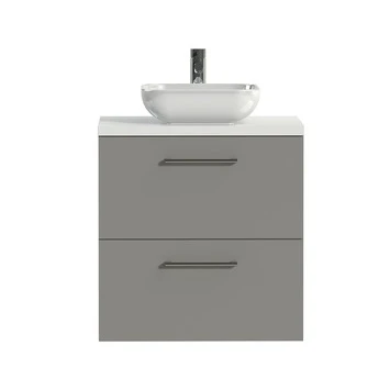 Tiger Badkamermeubel Studio 60 cm Mat Grijs met Keramische Waskom Hoogglans Wit en Ronde Grepen Tiger Badkamermeubel Studio 60 Cm Mat Grijs Met Keramische Waskom Hoogglans Wit En Ronde Grepen -Badkamerwinkel Voor Thuis 123 1225