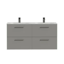 Tiger Badkamermeubel Studio 120cm Matgrijs/mat Wit Met Vierkante Greep