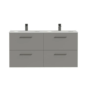 Tiger badkamermeubel Studio 120cm matgrijs/mat wit met vierkante greep Tiger Badkamermeubel Studio 120cm Matgrijs/mat Wit Met Vierkante Greep -Badkamerwinkel Voor Thuis 123 1236