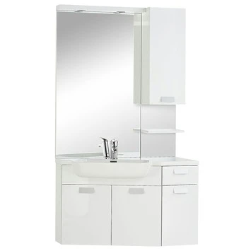 Fabulous badmeubelset linkshoekig hoogglans wit 100 cm Fabulous Badmeubelset Linkshoekig Hoogglans Wit 100 Cm -Badkamerwinkel Voor Thuis 123 1255