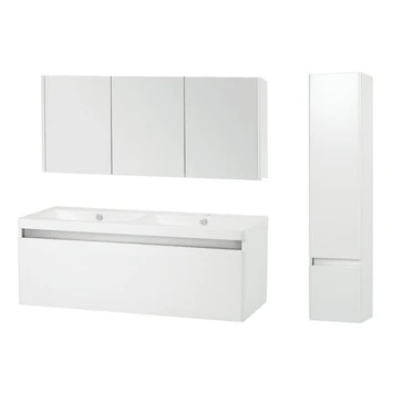 Stripe badkamermeubelset hoogglans wit 120 cm exclusief kolomkast Stripe Badkamermeubelset Hoogglans Wit 120 Cm Exclusief Kolomkast -Badkamerwinkel Voor Thuis 123 1264