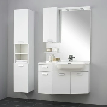 Fabulous badmeubelset rechtshoekig hoogglans wit 100 cm Fabulous Badmeubelset Rechtshoekig Hoogglans Wit 100 Cm -Badkamerwinkel Voor Thuis 123 1265