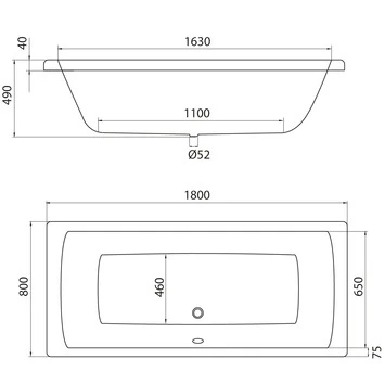 Sealskin Bad Trend Acryl 80x180x47 cm Sealskin Bad Trend Acryl 80x180x47 Cm -Badkamerwinkel Voor Thuis 123 1331