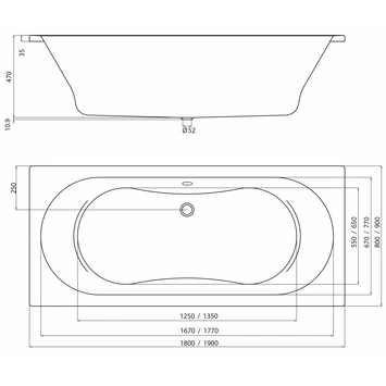 Sealskin Duobad Optimo Acryl 80x180x48 cm Sealskin Duobad Optimo Acryl 80x180x48 Cm -Badkamerwinkel Voor Thuis 123 1338