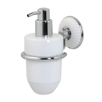 Tiger Ivy zeepdispenser 200ml chroom/wit keramiek Tiger Ivy Zeepdispenser 200ml Chroom/wit Keramiek -Badkamerwinkel Voor Thuis 123 1342