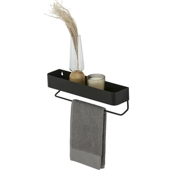 Sealskin Plank- en handdoekhouder Brix Zwart Sealskin Plank- En Handdoekhouder Brix Zwart -Badkamerwinkel Voor Thuis 123 1449