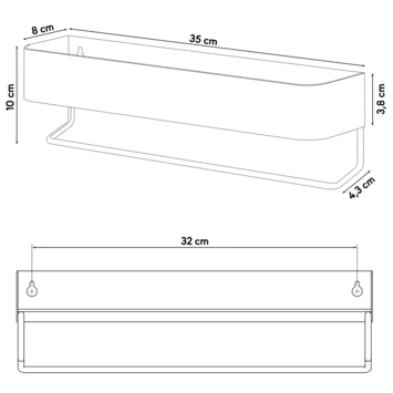 Sealskin Plank- en handdoekhouder Brix Zwart Sealskin Plank- En Handdoekhouder Brix Zwart -Badkamerwinkel Voor Thuis 123 1461