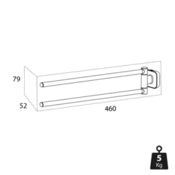 Tiger 2-armig Handdoekrek Carv Zwart -Badkamerwinkel Voor Thuis 123 1471