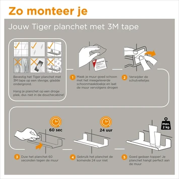 Tiger planchet Colar 30 cm zwart Tiger Planchet Colar 30 Cm Zwart -Badkamerwinkel Voor Thuis 123 1580