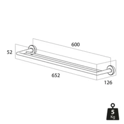 Tiger Handdoekhouder Cooper Dubbel -Badkamerwinkel Voor Thuis 123 1696
