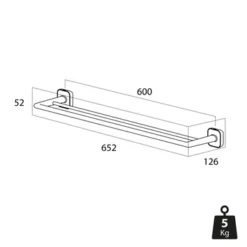 Tiger Handdoekhouder Carv Dubbel Zwart -Badkamerwinkel Voor Thuis 123 1749