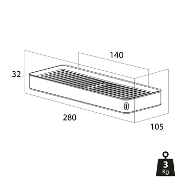 Tiger planchet Cooper 28 cm RVS/zwart Tiger Planchet Cooper 28 Cm RVS/zwart -Badkamerwinkel Voor Thuis 123 1856