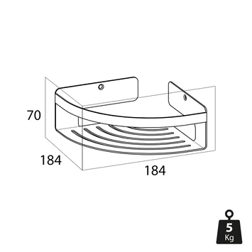 Tiger Caddy hoekkorf klein Zwart Tiger Caddy Hoekkorf Klein Zwart -Badkamerwinkel Voor Thuis 123 1918