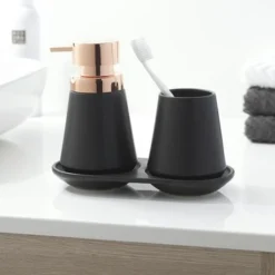 Sealskin Zeepdispenser Conical Porcelein Zwart -Badkamerwinkel Voor Thuis 123 2207