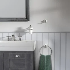 Tiger Ivy Beweegbare Handdoekring Chroom/wit -Badkamerwinkel Voor Thuis 123 2404