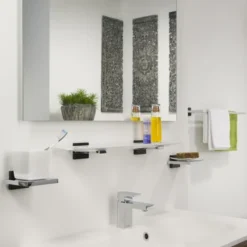 Tiger Bekerhouder Zenna Hangend Met Beker Chroom/Wengé -Badkamerwinkel Voor Thuis 123 2526