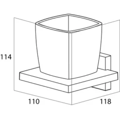 Tiger Bekerhouder Zenna Hangend Met Beker Chroom/Wengé -Badkamerwinkel Voor Thuis 123 2529