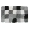GAMMA Badmat Blok Zwart Met Grijs 60x90 Cm