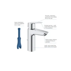 Grohe Wastafelkraan Start M-size Met Waste Quickfix Chroom 6 Grohe Wastafelkraan Start M-size Met Waste Quickfix Chroom -Badkamerwinkel Voor Thuis 123 295