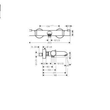 Hansgrohe thermostatische badkraan EcoStat Comfort Zwart Hansgrohe Thermostatische Badkraan EcoStat Comfort Zwart -Badkamerwinkel Voor Thuis 123 310