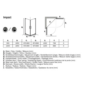 Sealskin Swingdeur voor Hoekinstap Impact 100x195 cm Chroom Sealskin Swingdeur Voor Hoekinstap Impact 100x195 Cm Chroom -Badkamerwinkel Voor Thuis 123 3170