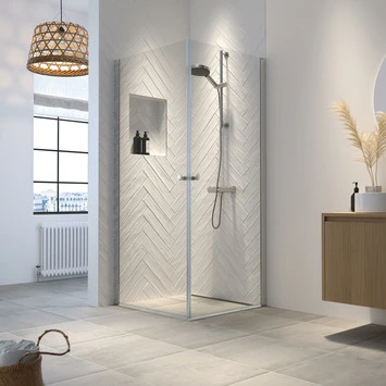 Sealskin douchecabine Hooked hoekinstap 90x90x200cm hoogglans aluminium Sealskin Douchecabine Hooked Hoekinstap 90x90x200cm Hoogglans Aluminium -Badkamerwinkel Voor Thuis 123 3189
